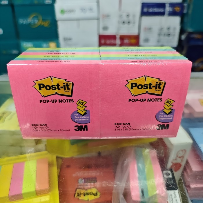 

Post it / pop-up notes Warna warni R330-12AN 3M (1 pak / 12 pad)