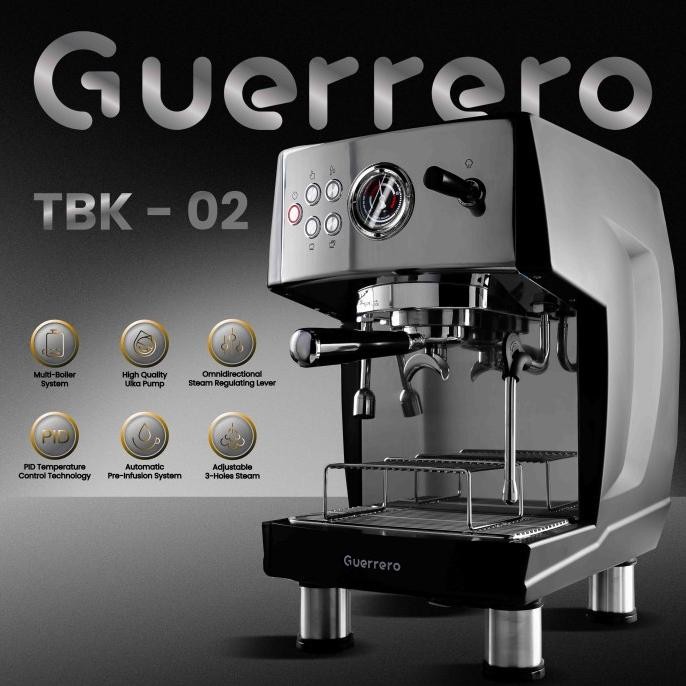 MESIN KOPI ESPRESSO - ESPRESSO MACHINE GUERRERO TBK02 SEMI COMMERCIAL DOUBLE THERMOBLOCK