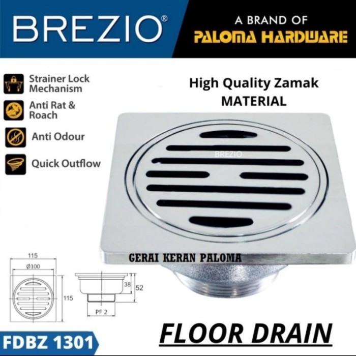 Floor Drain saringan got pembuangan air kamar mandi BREZIO FDBZ 1301