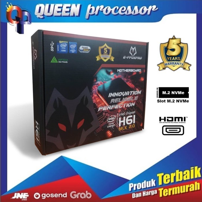 Motherboard Effoxpro H61 Mlx Usb 2.0 Garansi 3 Tahun Tukar Baru