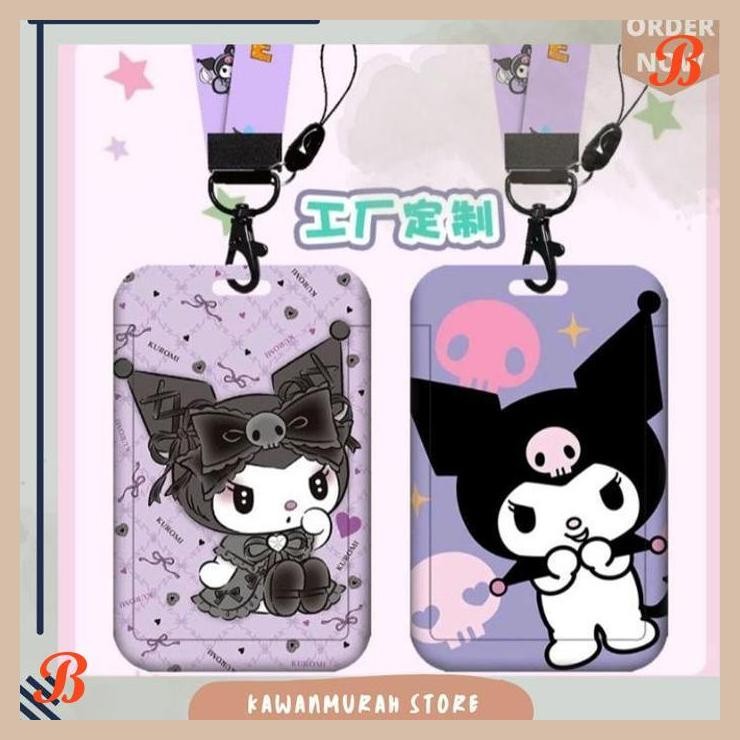 

| KK | LANYARD TRENDY KULIAH SEKOLAH KANTOR MOTIF KUROMI LUCU / NAME TAG LUCU