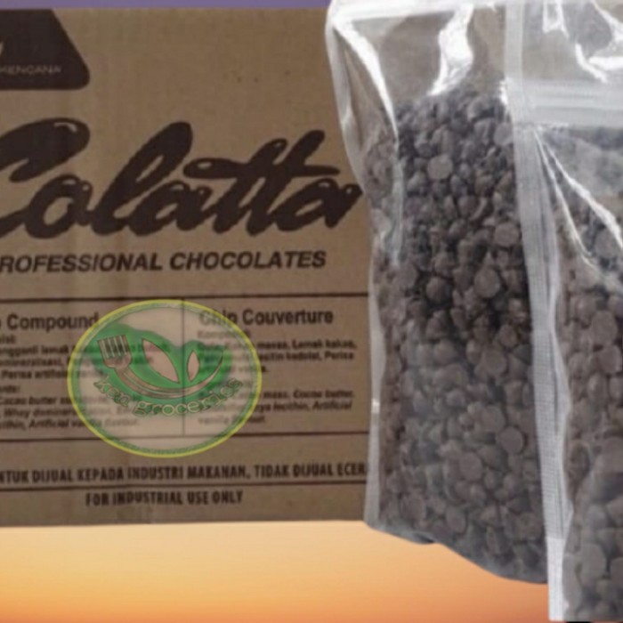 

LIMITED EDITION colatta choco chips compound colatta dark chocolate chips repack