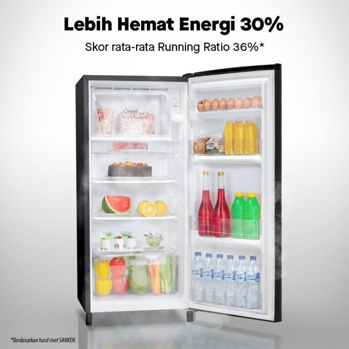 Sale Sanken Kulkas Satu Pintu Sk-V175A-Bb Hitam