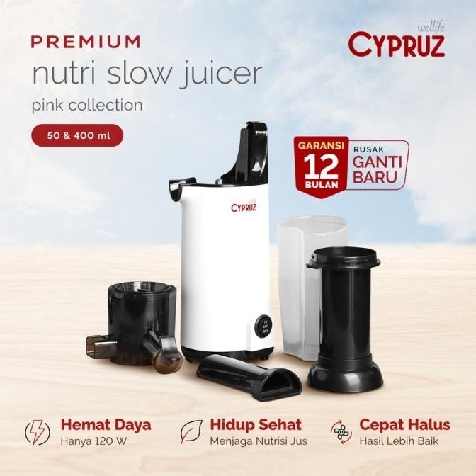 Promo Cypruz Slow Juicer Pemeras Buah Dan Sayur Listrik Jr1000- Mini Slow Juicer