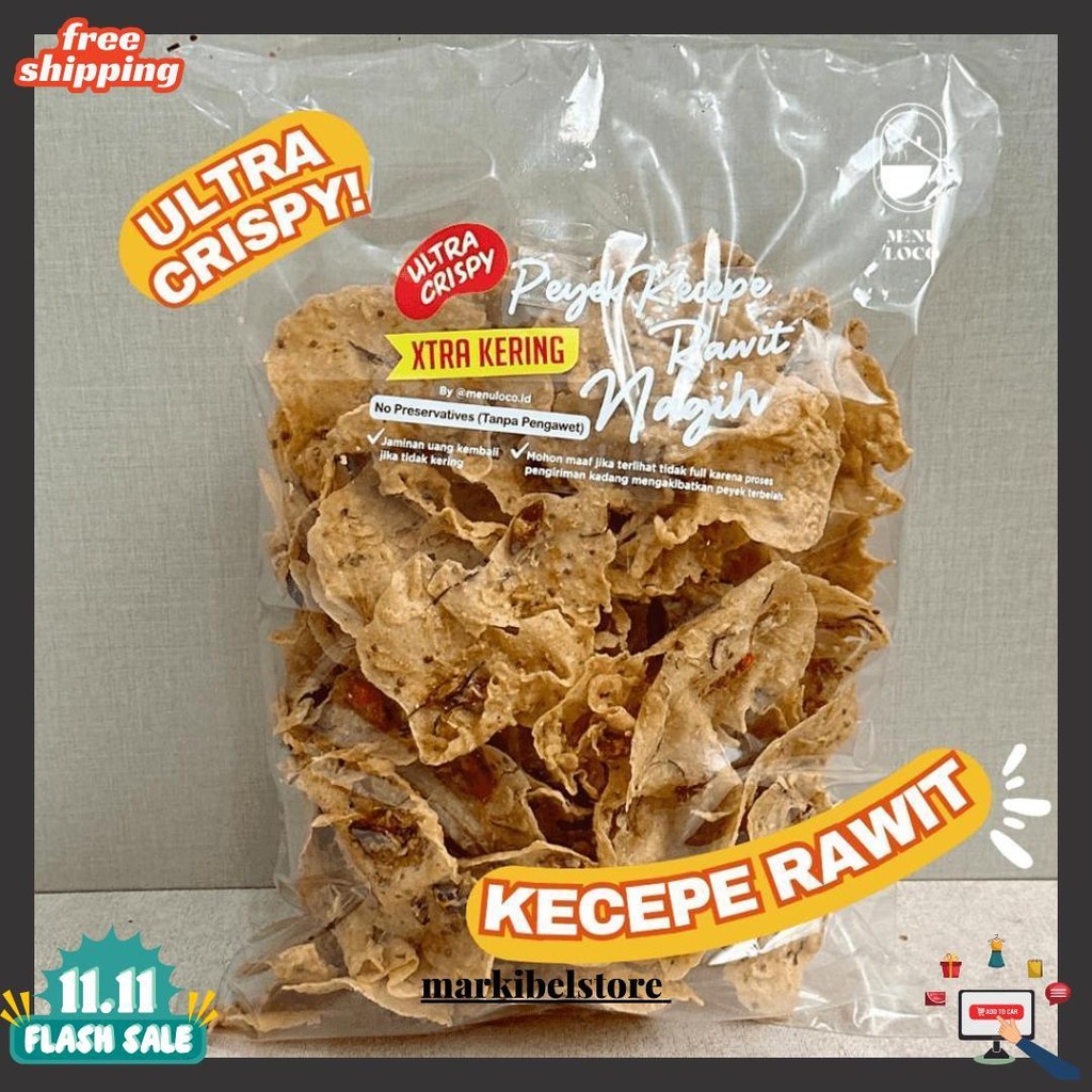 

Peyek Kacang/Teri/Kecepe Rawit Nagih @Menuloco.Id (Pengiriman Luar Kota) Cod