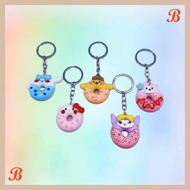| KK | GANTUNGAN KUNCI KARAKTER DONAT SANRIO HELLO KITTY KUROMI CINNAMOROLL