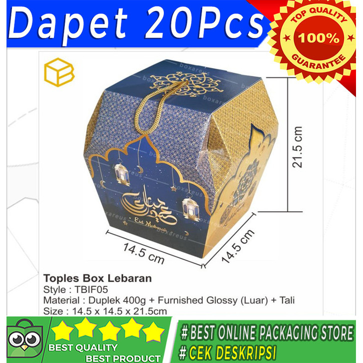 

New! TBIF 05 - Box Toples Kue Kering Packaging Idul Fitri Lebaran Hampers Idul Fitri