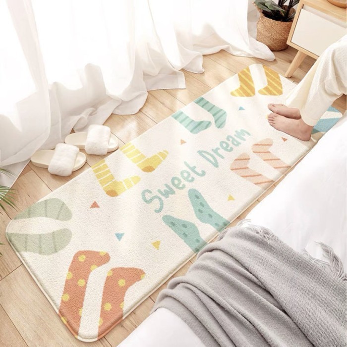 Keset Kamar Tidur Karpet Kaki Lantai Bulu Tebal Panjang
