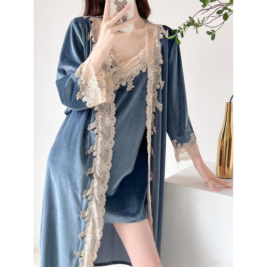 

Bossexy-Kimono Set Dress Bludru 3665-3 Premium Dan Anggun/Kimono Set/Lingerie Set Original