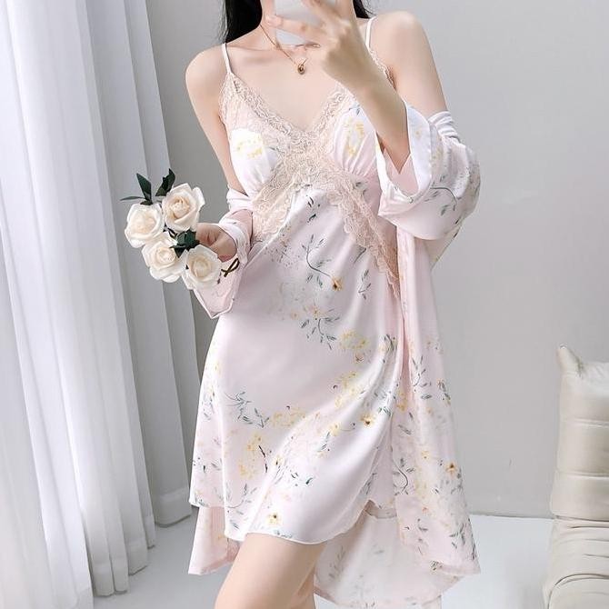 

Kyoto - One Set Kimono Lingerie - Gaun Tidur Wanita - Baju Dinas Istri Satu Set - Dress Tidur Kekinian Original