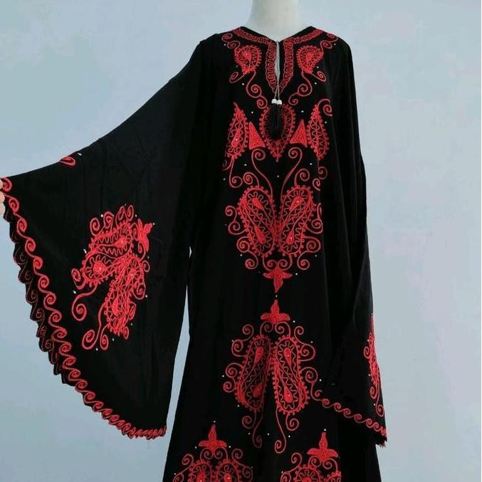 Diskon (Cod) Abaya Arab Lengan Payung Size Xl Dewasa Mukena Abaya Sholat Bahan Jetblack Premium Sals