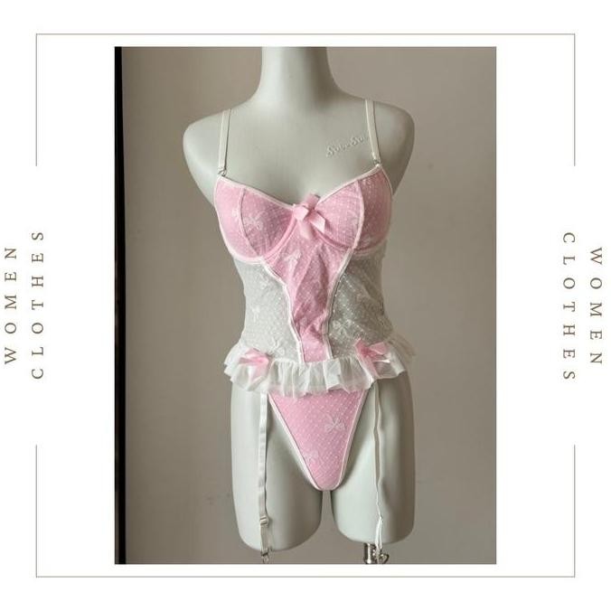 

4007 Lingerie Premium Bodysuit Wanita Set Pakaian Import Sleepwear Baju Tidur Wanita Original