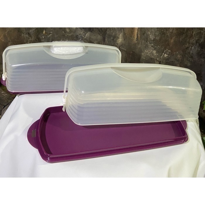 Tempat Kue/ Cake Tupperware Rectangular Cake Taker