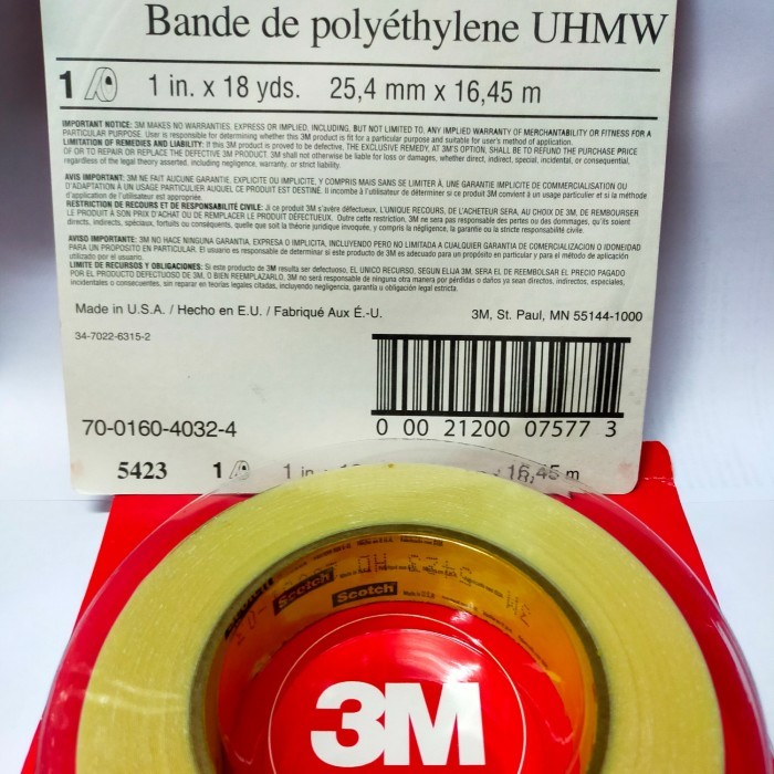 

3M UHMW POLYETHYLENE TAPE 5423 . 25.4MM X 16.45M