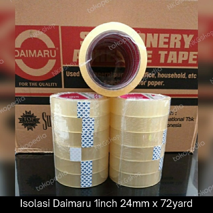 

STATIONARY TAPE/ISOLASI DAIMARU 1" 24MM X 72YARD (1DUS = 144ROLL)