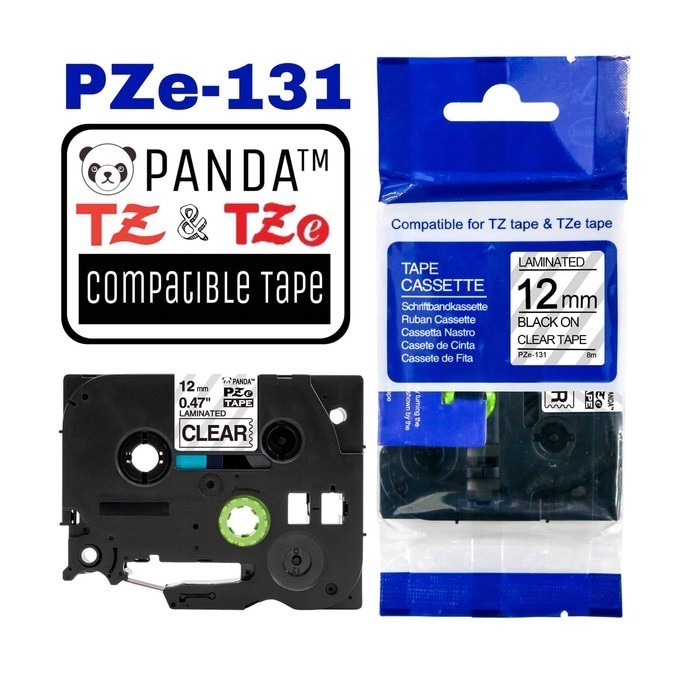 

PZE-131 PANDA LABEL TAPE TZE-131 BROTHER 12MM BLACK