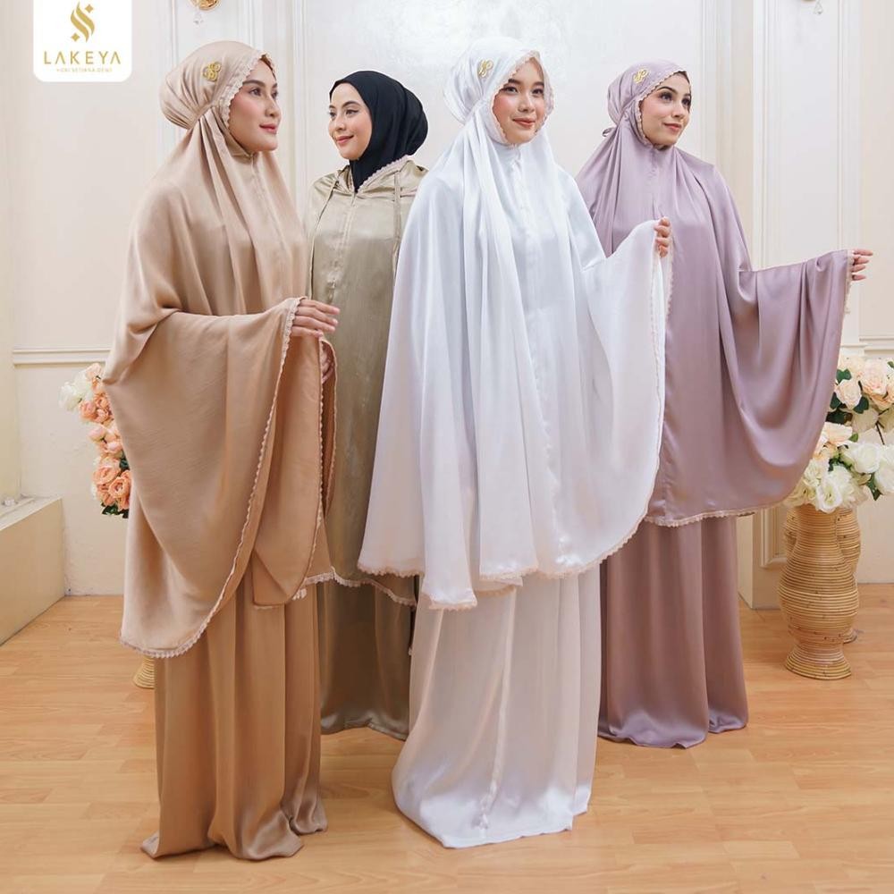 MUKENA LAKEYA PLAIN HAFIYAH MAUVE ALLSIZE BERKUALITAS