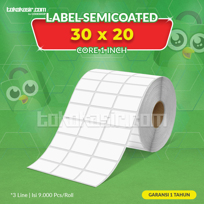 

Sale Kertas Label Barcode Semicoat Ukuran 30X20Mm - 30 X 20 Mm 3 Line