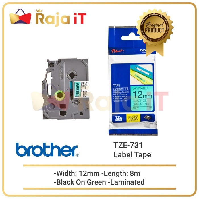 

Sale Brother Label Tape Tze 731 12Mm Black On Green
