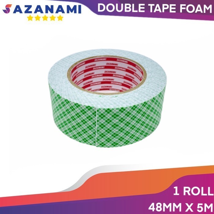 

1 BOX DOUBLE TAPE FOAM 48MM X 5M BUSA PUTIH 2" INCH SAZANAMI 30 ROLL