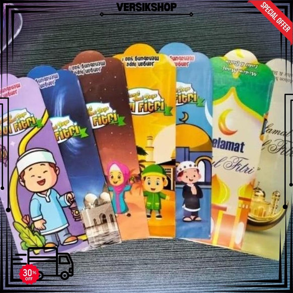 

[Bisa Pilih] Amplop Lebaran 10 Pcs Jumbo 7 X 19 Cm [Siap Pakai] D Best Seller