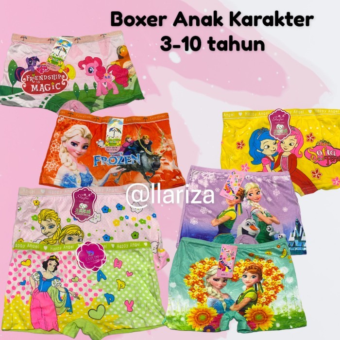 Celana Dalam Boxer Anak Cewek 3-10 Tahun