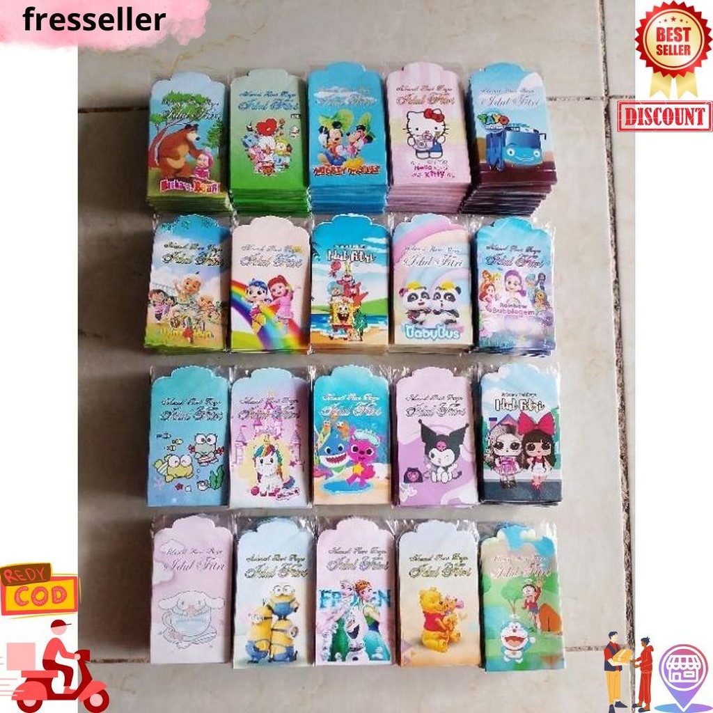 

100 Pack Amplop Medium Kartun (Isi 10) D Gratis Ongkir