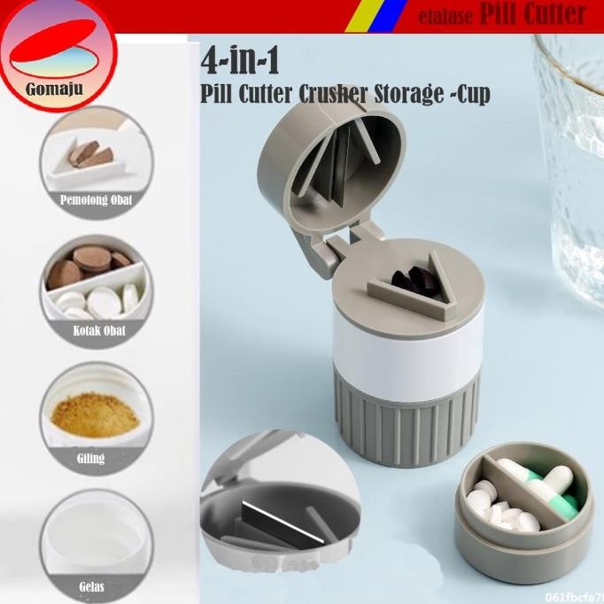 

SIAP KIRIM 4IN1 PILL CUTTER/CRUSHER/PIL BOX/CUP ALAT POTONG/GILING/SIMPAN/CUP OBA