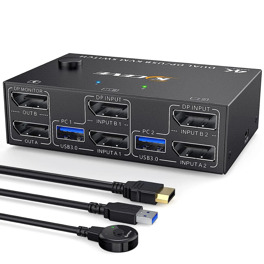 Sale DP Dual Monitor KVM Switch DisplayPort 1.4 8K@30Hz 4K@144Hz DP HDMI Extended Display KVM Switch