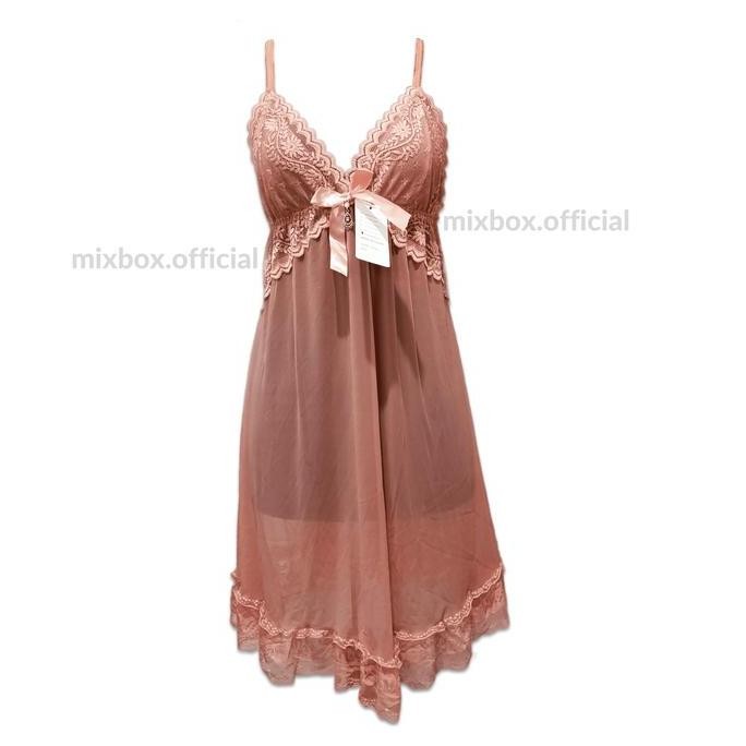 

Mixbox Dress Brukat Lace Lingerie Daster Dinas Malam Ld Jumbo 130 - Elizabeth Original