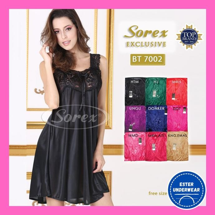 

Baju Tidur Wanita Satin Lingerie Sorex Exclusive Bt 7002 Isi-1Pcs Original
