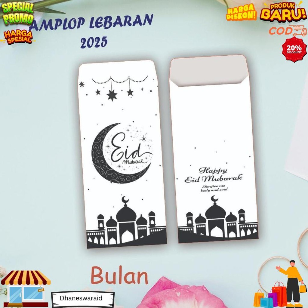 

( 10 Pcs ) Amplop Lebaran/Amplop Angpao Lebaran Murah Eid Mubarak Idul Fitri D Termurah