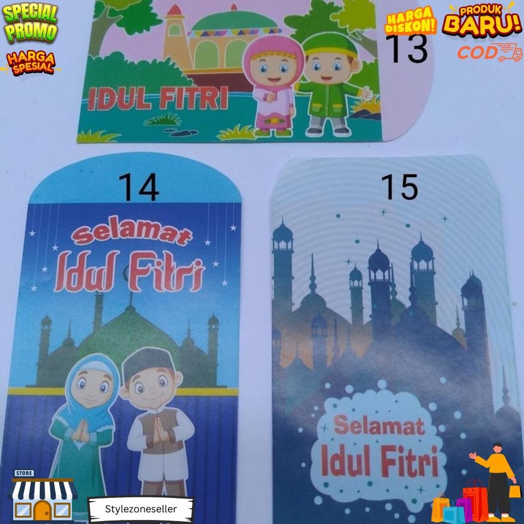 

Amplop Lebaran Isi 50 Lembar Angpao Idul Fitri Thr Lucu Unik Motif Karakter D Gratis Ongkir