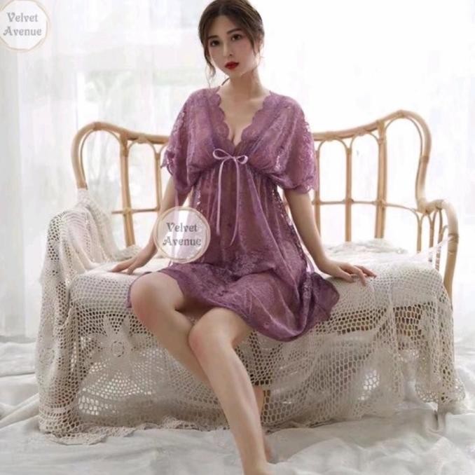 

Lingerie Wanita Megan Baju Tidur Transparan Lingeri Big Size Hq Original