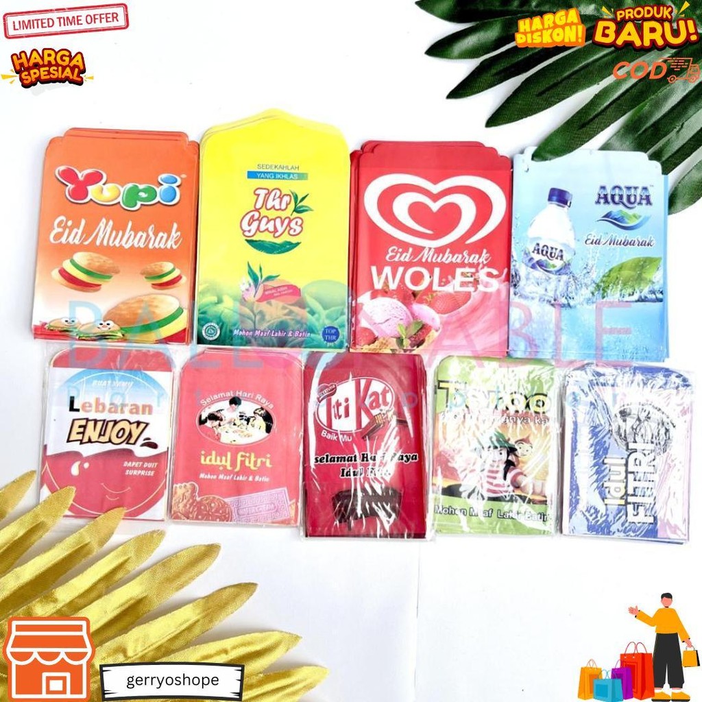 

10Pc Amplop Lebaran Kecil,Medium Dan Besar Motif Karakter Untuk Thr Isi 10Pc D Termurah