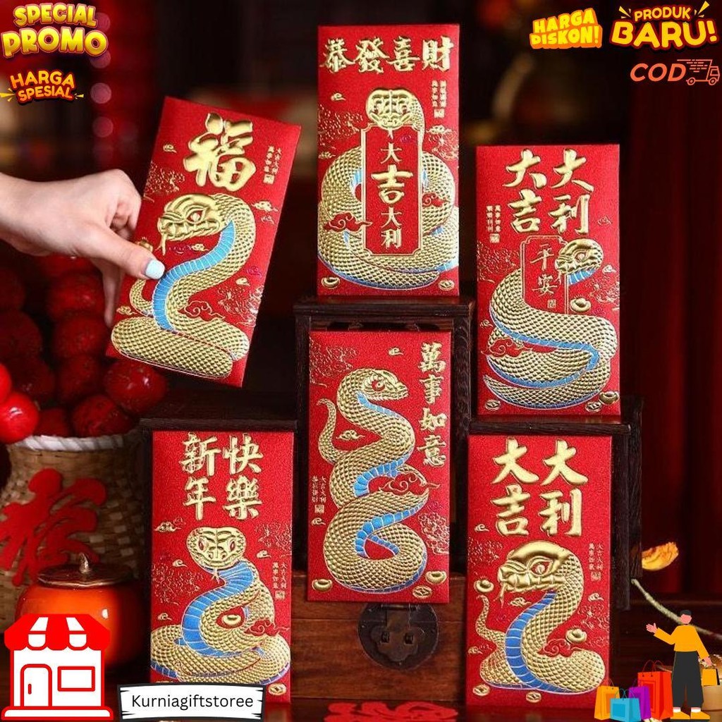 

Angpao Imlek 2025 Panjang Sincia Tahun Shio Ular Snake Fu | Amplop Angpau Gold Red Envelope Hongbao Lucu Imlek 3D Long Pendek Merah Emas Chinese New Year Tahun Baru Sincia Grosir Termurah D Promo 3.3