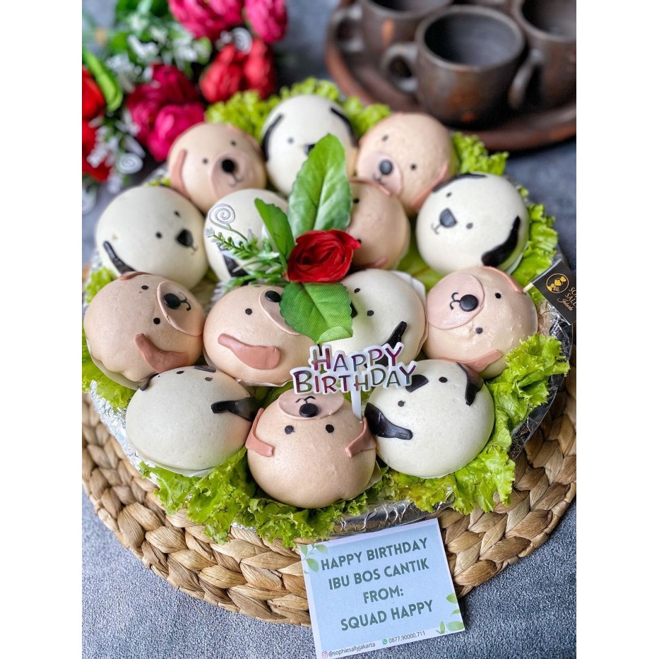 

BAKPAO CHARACTER DOGGY / PUPPY TAMPAH , NOTE TGL DAN UCAPAN YA