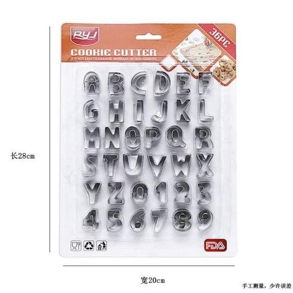 

SIAP KIRIM CETAKAN KUE HURUF ANGKA STAINLESS 36 PIECE SET ALPABET COOKIE CUTTER
