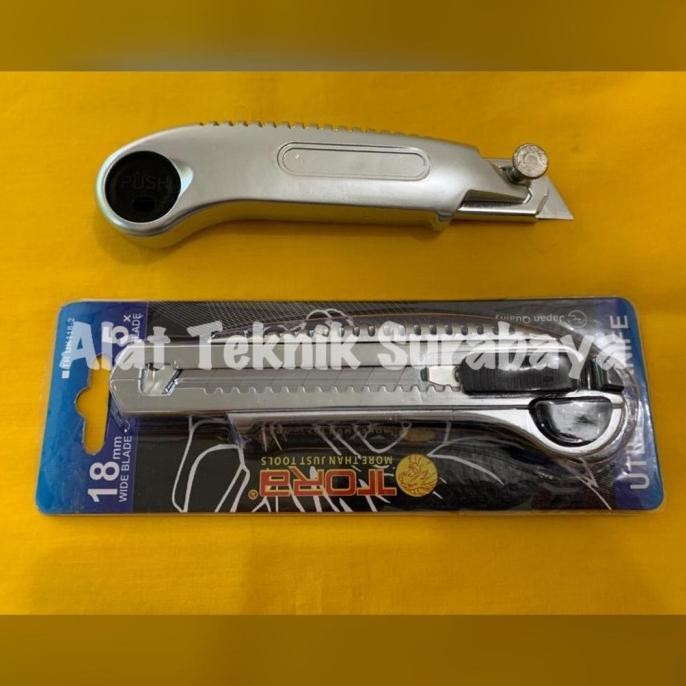 

SIAP KIRIM CUTTER TORA SILVER COLOUR 18 MM 5 X BLADE / UTILITY KNIFE / SILET