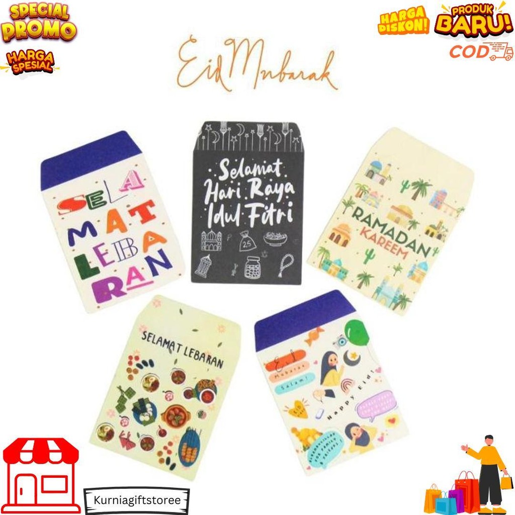 

(Isi 10-50Pcs) Amplop Lebaran/Amplop Thr Idul Fitri Kecil Uang Lipat D Promo Puncak