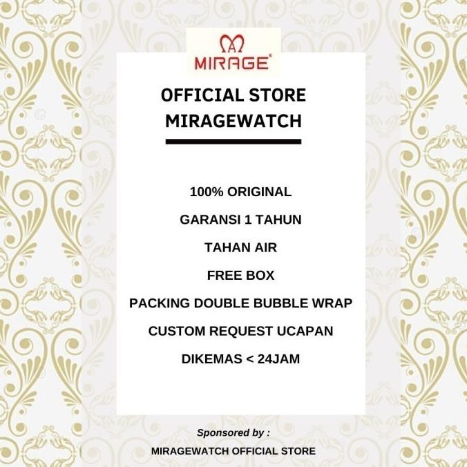 Murah Jam Tangan Mirage Original Wanita Mewah Formal Casual 8647L Emas Gold