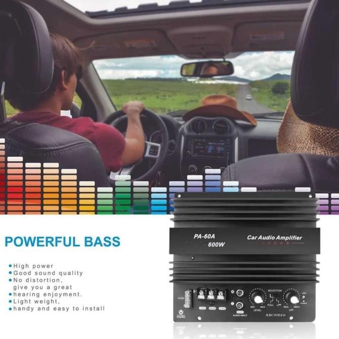 Promo New Kit Power Ampli Mobil Bass Subwoofer 600W 4 Ohm Mono 12V Dc Pa-60A