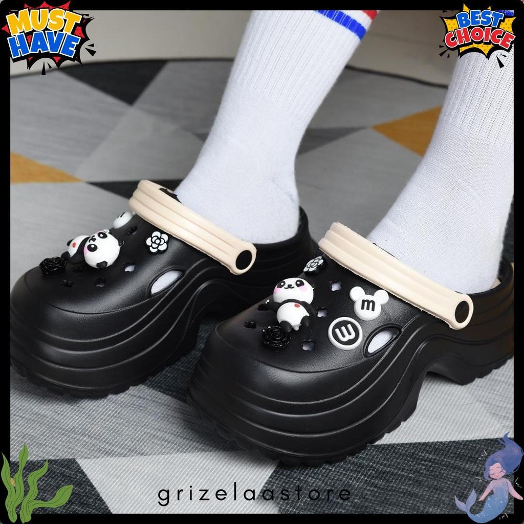 Kadia Sendal Wanita Selop, Slip On Fuji Permata Platform Anti-Slip Sendal Cewek Tinggi Clogs Terleng