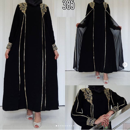 Gamis Mewah Dress Abaya Hitam Dubai Turkey Arab Saudi 335