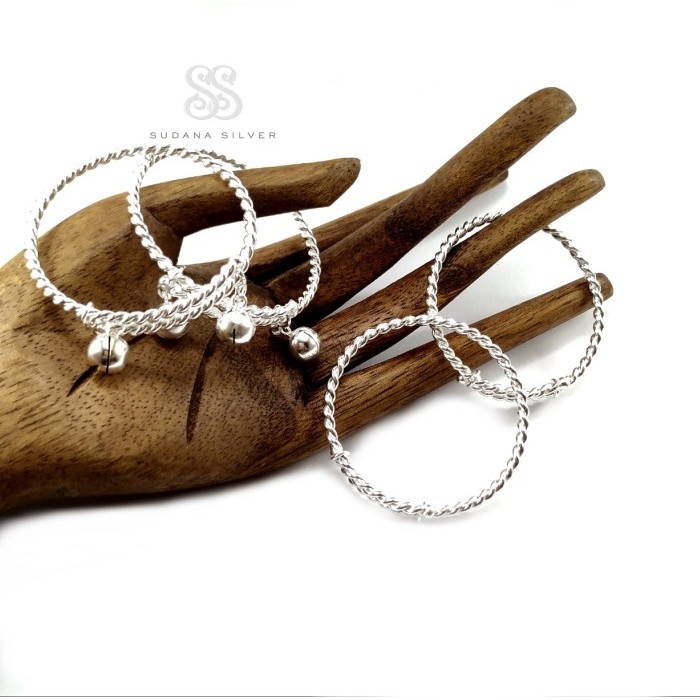 Gelang Bayi Perak Motif Plintir Handmade silver 925 Bali
