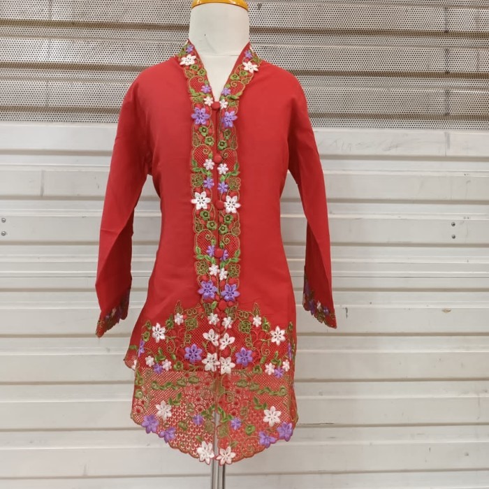Kebaya Anak SD bordir bunga lucu