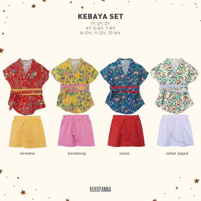 BOHOPANNA KUTUBARU SET - Setelan Kebaya Anak Perempuan