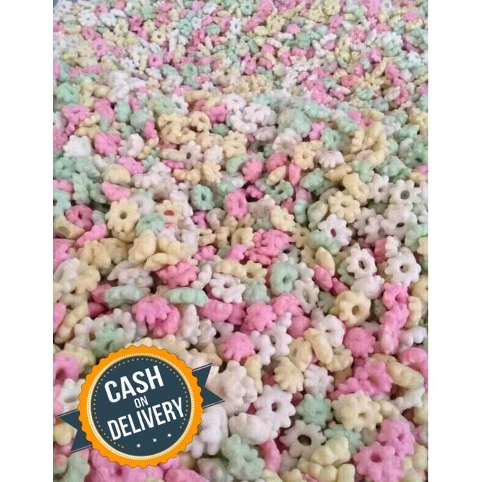 

VIRAL Kue Sakura cincin 1kg/ kembang kates warna warni rasa gurih gh-56