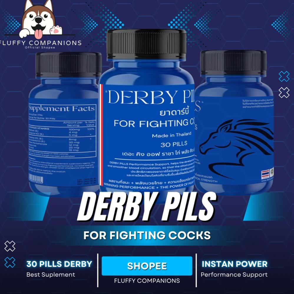 ORIGINAL DERBY PILLS AYAM - Import Thailand 100% Original Meningkatkan Stamina dan Agresif Obat ayam