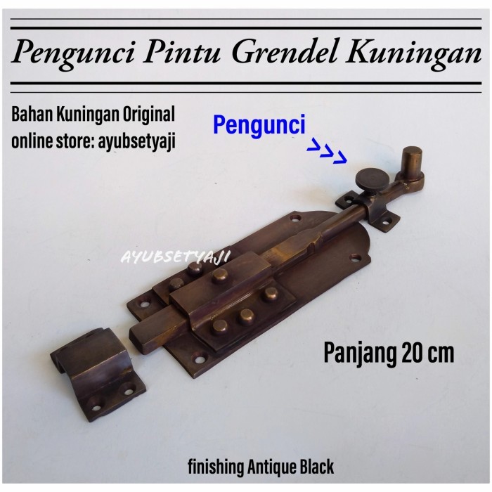 My Grendel Pintu Kuningan Portugis Grendel Batavia 20Cm Pintu Antik Kuno